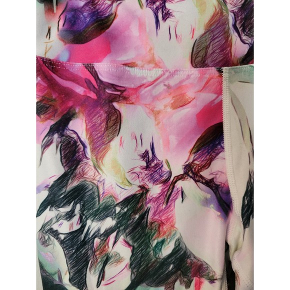 Betsey Johnson Performance Women's Pink/White Floral Leggings S - Picture 6 of 6